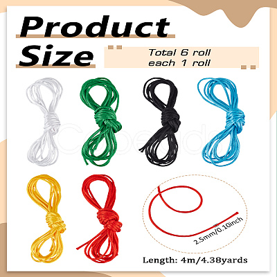 6 Colors Korean Polyester Cord NWIR-LP0001-01-1