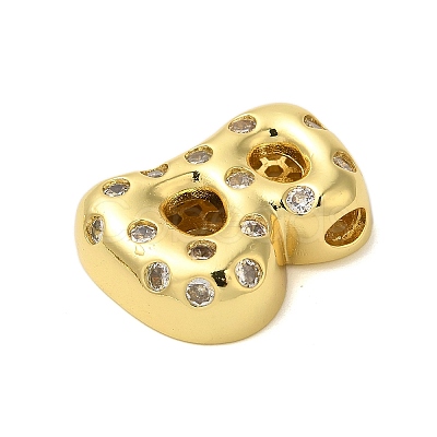 Rack Plating Brass Micro Pave Clear Cubic Zirconia Perdants KK-C067-11G-B-1