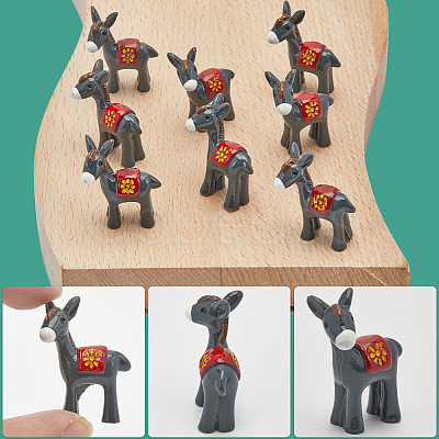 Resin Donkey Figurines DJEW-WH0009-33-1