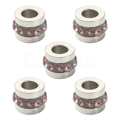201 Stainless Steel Polymer Clay Rhinestone Inlaid Beads RB-YW0001-11H-1