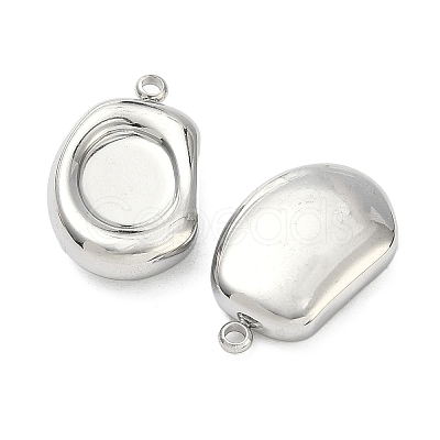 304 Stainless Steel Pendant Cabochon Settings STAS-C167-07A-P-1
