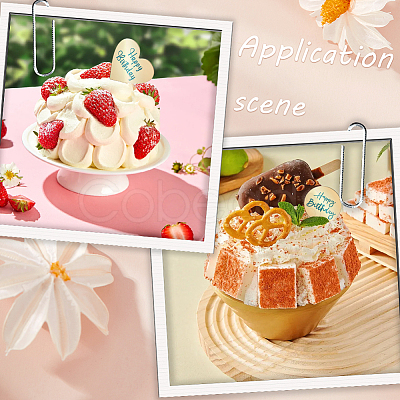 21Pcs 3 Styles Mirror Effect Acrylic Birthday Cupcake Insert Card Decoration AJEW-SP0001-66B-1