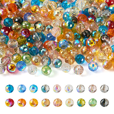 180Pcs 18 Colors Transparent Electroplate Glass Bead EGLA-TA0001-19-1