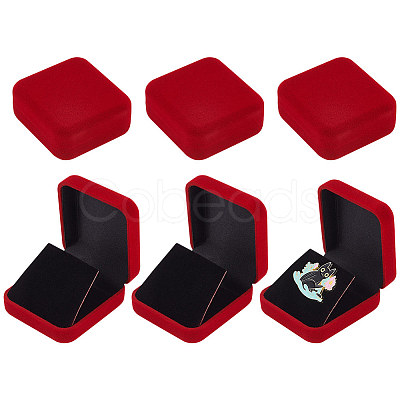 Flocking Plastic Badge Storage Box CON-WH0105-04C-1