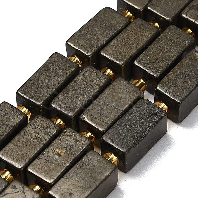 Natural Gold Pyrite/Golden Pyrite Beads Strands G-F833-C01-02-1