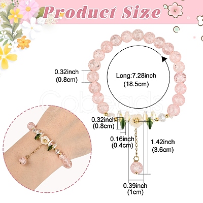 Glass Bead Charm Bracelets BJEW-YW00007-01-1