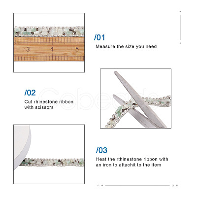 Beadthoven 2 Yards Hotfix Rhinestone Tape DIY-BT0001-32-1