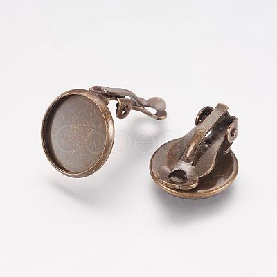 Brass Clip-on Earring Settings KK-I007-AB-NF-1