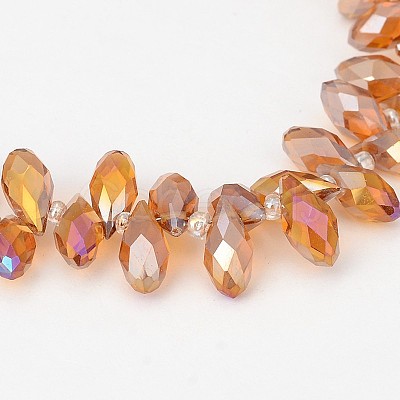 Electroplate Glass Beads Strands X-EGLA-J068-AB07-1
