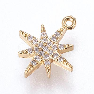 Brass Micro Pave Cubic Zirconia Charms ZIRC-G116-09G-1