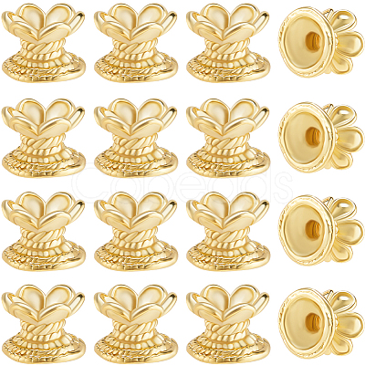 20Pcs Brass Lotus Beads KK-BBC0015-59-1