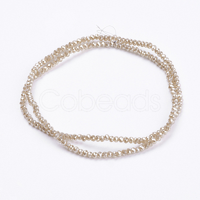 Electroplate Glass Beads Strands GLAA-F078-PL10-1