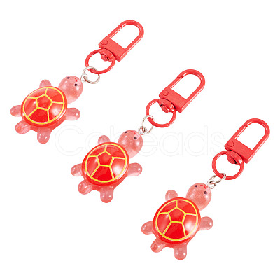 3Pcs Resin Tortoise Pendant Decorations HJEW-TA0001-39D-1