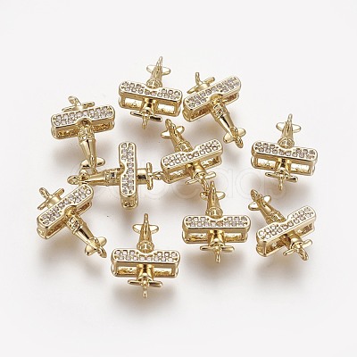Brass Cubic Zirconia Links ZIRC-E162-04G-1