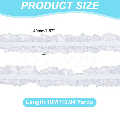 10M Double Layer Polyester Flower Elastic Lace Trim OCOR-DC0001-21A-1