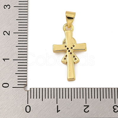 Rack Plating Brass Micro Pave Cubic Zirconia Pendants KK-C074-57G-03-1