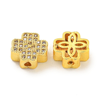 Brass Cubic Zirconia Beads KKB-L215-031G-1