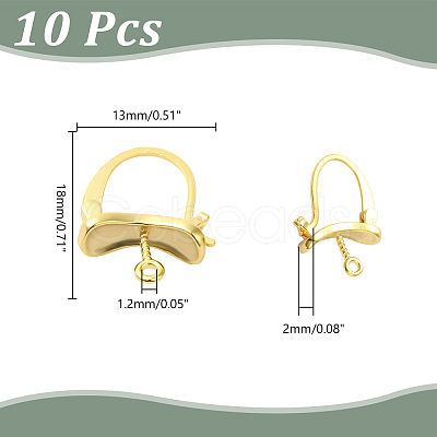 10Pcs Brass Hoop Earring Finding for Women DIY-AR0004-45-1