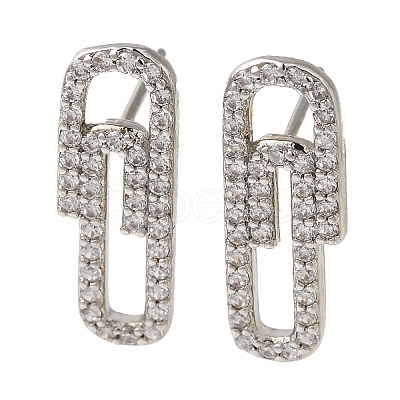 Rack Plating Brass Stud Earrings EJEW-C102-31P-1