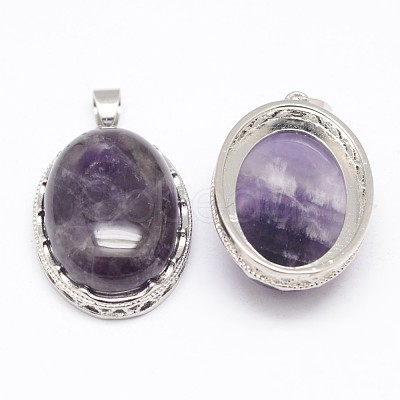 Natural Amethyst Pendants X-G-D851-42-1
