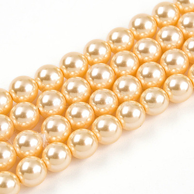 Baking Paint Pearlized Glass Pearl Bead Strands HY-N002-6mm-A09-1