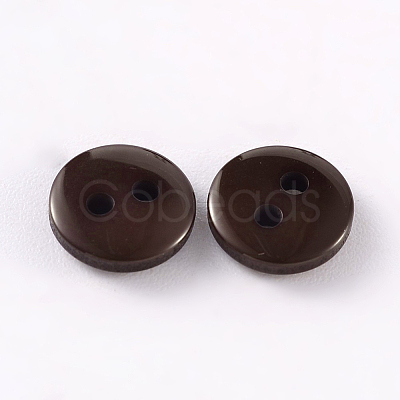 2-Hole Flat Round Resin Sewing Buttons for Costume Design BUTT-E119-36L-02-1
