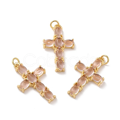 Rack Plating Brass Micro Pave Cubic Zirconia Pendants LS-KK-A160-02G-1