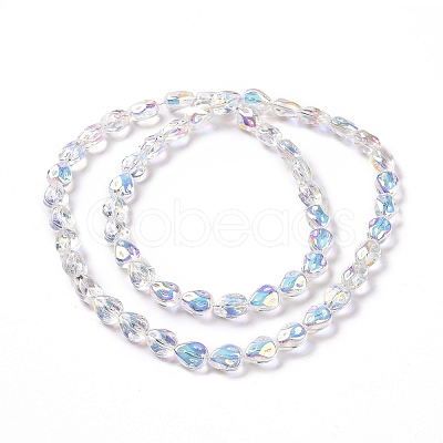 Transparent Electroplate Glass Beads Strands GLAA-C025-02D-1