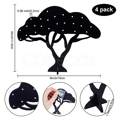 Opaque Acrylic Earring Display Tree EDIS-WH0030-12-1