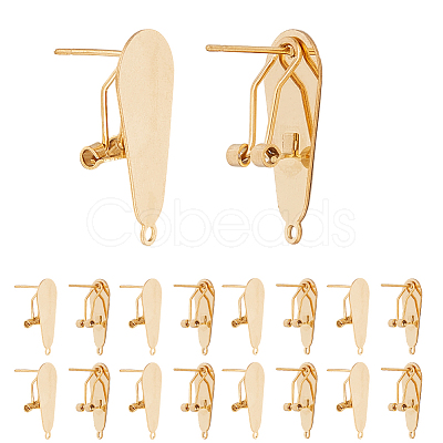 10Pcs 304 Stainless Steel Stud Earring Findings STAS-SP0001-88B-G-1
