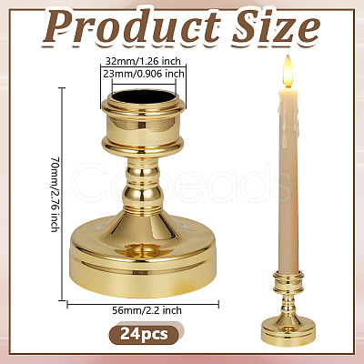 24Pcs Plastic Tall Candlestick Holder CAND-DR0001-01B-1