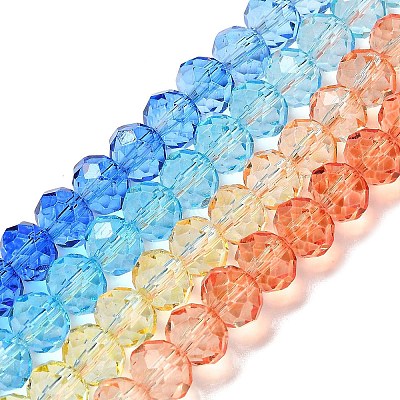 Transparent Painted Glass Beads Strands DGLA-A034-T8mm-A13-1
