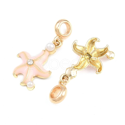 Alloy Enamel European Dangle Charms AL-CBAC2D3-01G-03-1