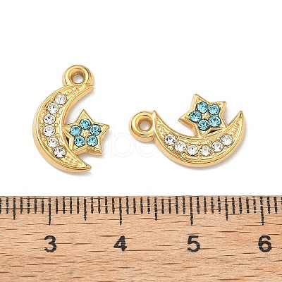 304 Stainless Steel Rhinestone Pendants STAS-L308-02C-G-1