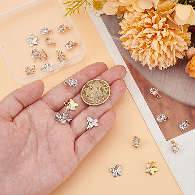 Alloy & Brass Cubic Zirconia Charms ZIRC-AR0001-26-1