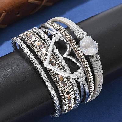 Imitation Leather Multi-Starnd Bracelets BOHO-PW0001-039M-1