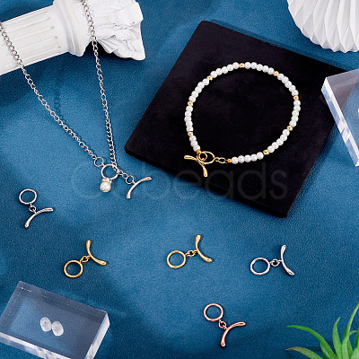 7Pcs Ring Brass Toggle Clasps KK-TADJ0001-21-1