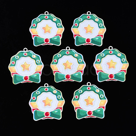 Spray Painted Brass Pendants KK-Q281-012-1
