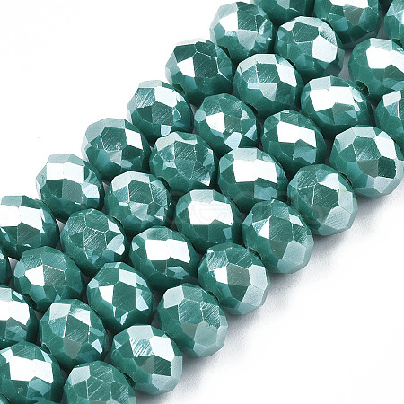 Electroplate Glass Beads Strands EGLA-A034-P6mm-A09-1