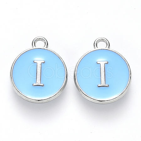 Platinum Plated Alloy Enamel Charms ENAM-S118-04I-P-1