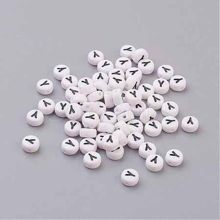 Acrylic Horizontal Hole Letter Beads X-PL37C9070-Y-1