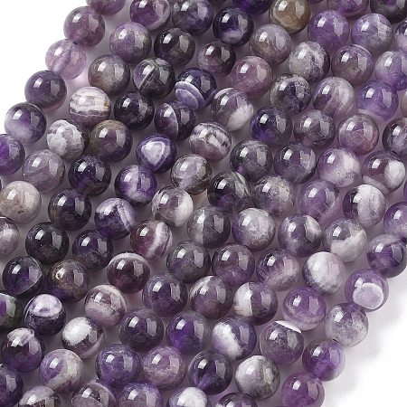 Natural Amethyst Beads Strands X-G-M445-8MM-01E-1