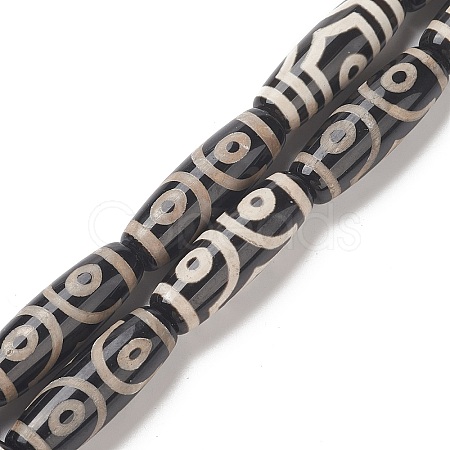 Tibetan Style dZi Beads Strands TDZI-G012-33-1