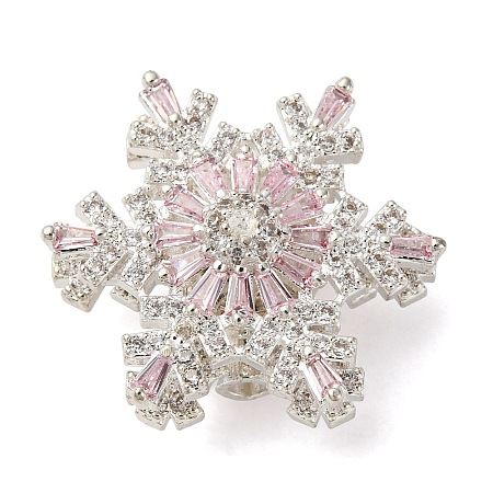 Brass Micro Pave Cubic Zirconia Beads KK-D378-19P-02-1
