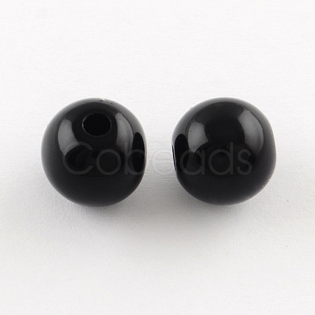 Round Opaque Acrylic Beads SACR-R865-8mm-01-1