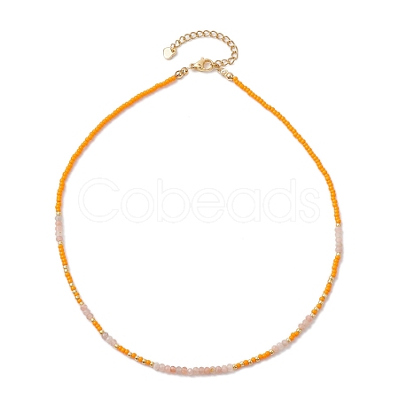 Bohemian Style Natural Sunstone Beaded Necklaces NJEW-JN04658-03-1