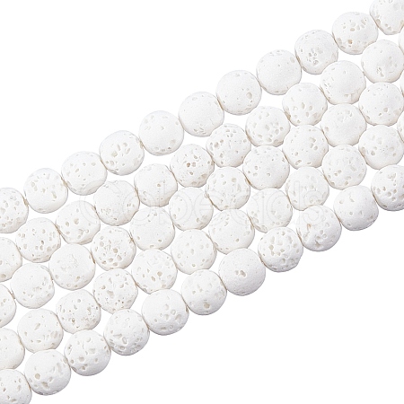 Synthetic Lava Rock Beads Strands G-S247-6mm-08-1-1