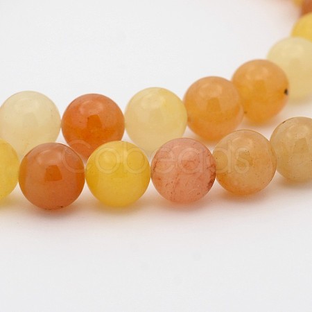 Natural Topaz Jade Round Bead Strands G-P070-24-12mm-1