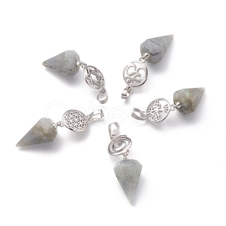 Natural Labradorite Pendants G-O194-02-1