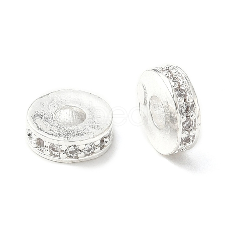 Brass Micro Pave Cubic Zirconia Spacer Beads KK-A254-27S-1